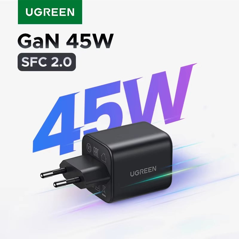 Cargador Rápido Ugreen Usb-c Gan De 45W